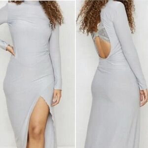 NWT We Are Hah x Free People maxi dress Silver Southern Lady Small Stretchy